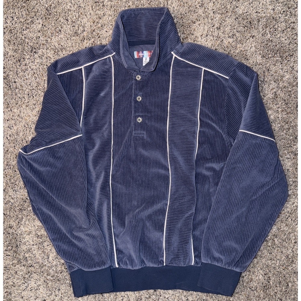 Urban Outfitters Men's Small Long Sleeve Brady Polo Shirt Blue